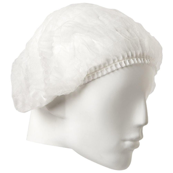 Crimped Beret White Cap 100pk - Professional Salon Brands